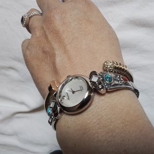 Lucoral Diamond Quarts watch bracelets with turquoise